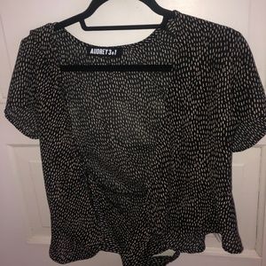 Front Tie Wrap Blouse